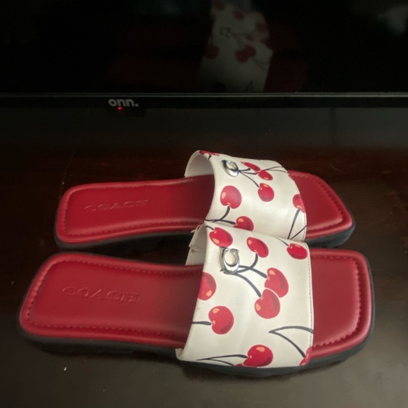 Coach Cherry Pattern Slide Sandals - Picture 1 of 4